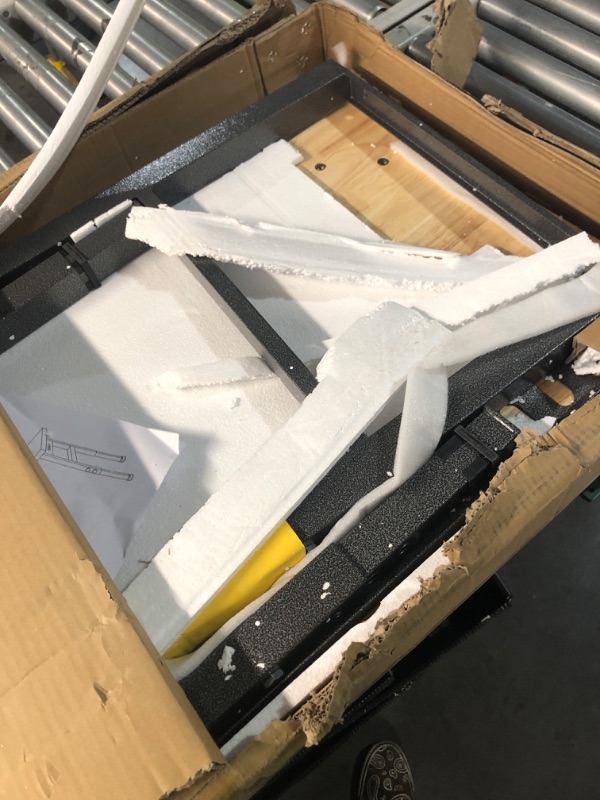Photo 1 of ** PARTS ONLY DAMAGE TO TABLE**
OLBRUS 48 "Adjustable Workbench, Heavy Duty 2000 LBS Load Capacity Hardwood Workbench Suitable for Workshop, Office, Garage, Home (Rubber Pad?No Power Outlets 48"x24")