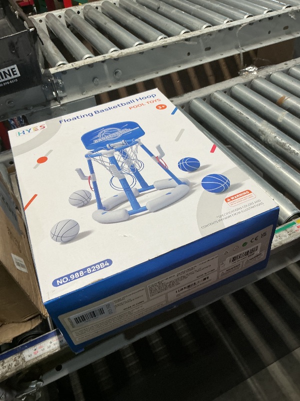 Photo 1 of ***MISSING PARTS***
HYES 2 in 1 Pool Basketball Hoop with Backboard, Floating Pool Toys with 4 Balls/8 Ring Toss Game for Kids Ages 4-8, Indoor Outdoor Water Basketball for Poolside Family Party for Adults Kid 8-12, Blue