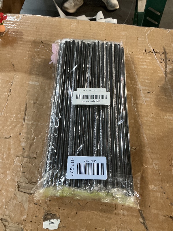 Photo 1 of [Individually Wrapped] 100 Pcs Black Flexible Plastic Straws, Disposable Bendy Straws, 10.2" Long and 0.23'' Diameter, BPA-Free