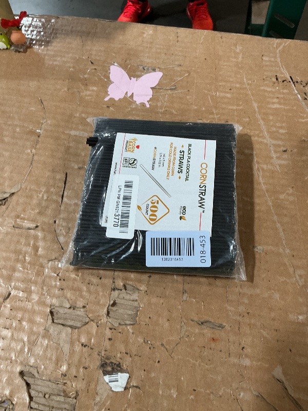 Photo 1 of [500 COUNT]CORNSTRAW 5" Short Cocktail Straws & Coffee Stirrers - Eco-Friendly PLA Cornstarch Plastic-Free Black Straws - Sip Stir Sticks for Whiskey, Cocktails, Cold Drinks - Bar & Party Supplies