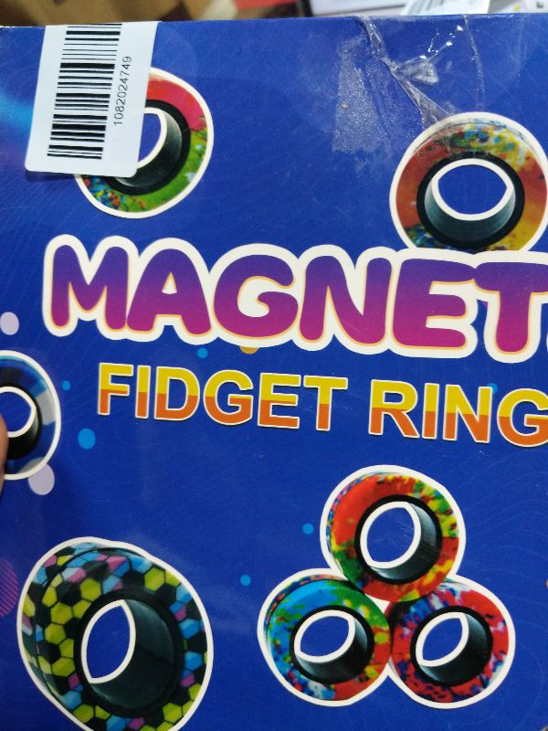 Photo 1 of 15 Pcs Magnetic Rings Fidget Toys Set Classroom Prizes for Kids Finger Magnet Rings ADHD Anxiety Fidget Spinner Rings for Relief Birthday Present for Adults Teens Kids