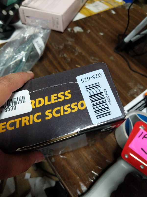 Photo 1 of 2026 Upgraded Cordless Electric Scissors - Larger 1.84" Tungsten Blade, Wider Opening, 320 RPM, 1/3" Max Thickness, 3-Speed & LED Display, Cardboard Cutter Designed for Cardboard box, Black