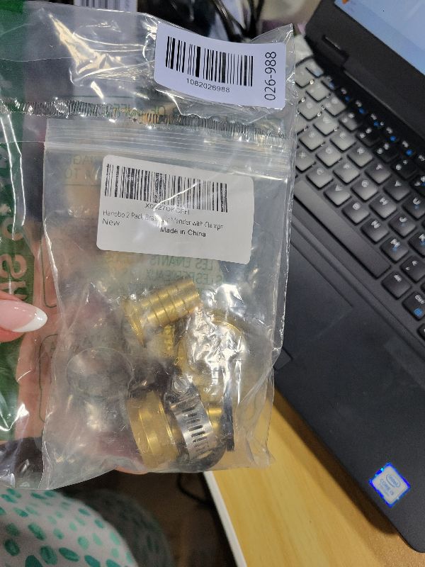 Photo 1 of 2 Pack Brass 5/8 Inch Female Thread Garden Hose Connectors Repair Mender with Clamps