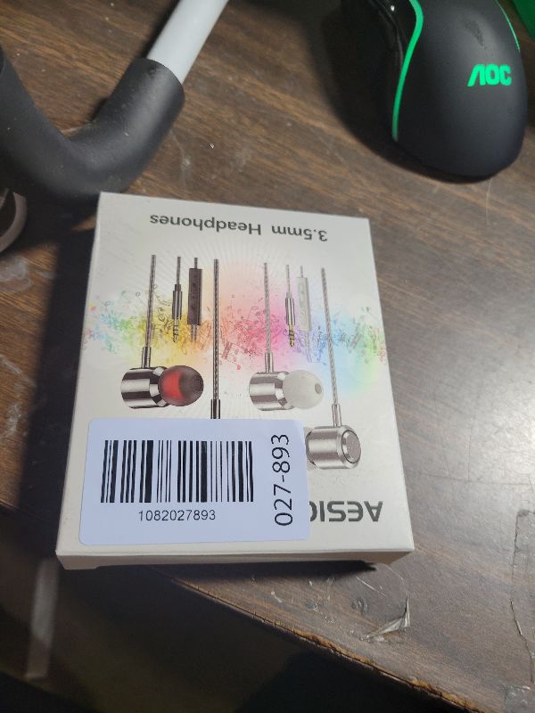 Photo 1 of 2 Pack Wired Earbuds with Microphone, In-Ear Headphones Wired with Noise Blocking &Volume Control, Premium Sound& Lightweight Corded Earphones for Laptops, Tablets, MP3 & Most 3.5mm Interface Devices