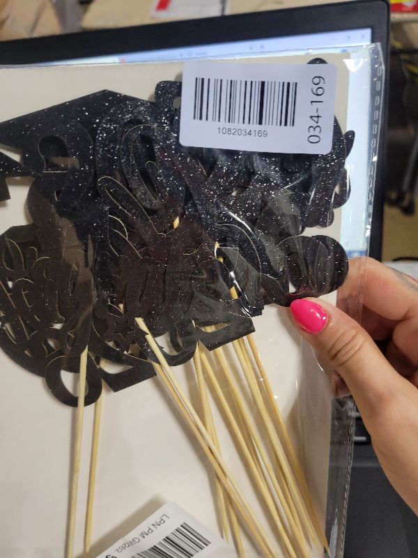 Photo 1 of 15 PCS 2026 Graduation Centerpiece Sticks Diploma Grad Cap Class of 2026 Table Flower Centerpieces Congrats 2026 Senior Graduation Floral Decorations for 2026 Graduation Theme Party Supplies Black