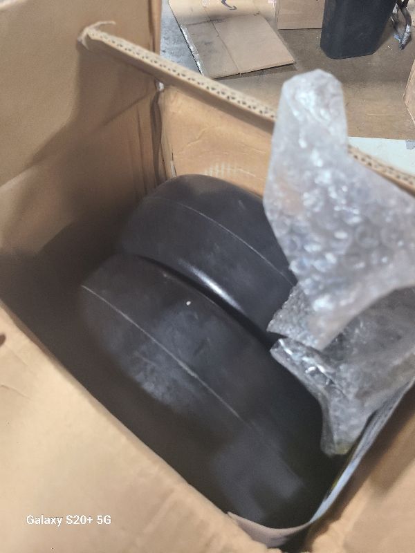 View 2 of 13x5.00-6 Flat Free Tire and Wheel Zero Turn Mower Front Tires with 3/4", 5/8" and 1/2" Bearings, 4.2"-7.3" Centered Hub, Compatible with Lawn Mower Garden Tractor by Cubesprings - 2Pack