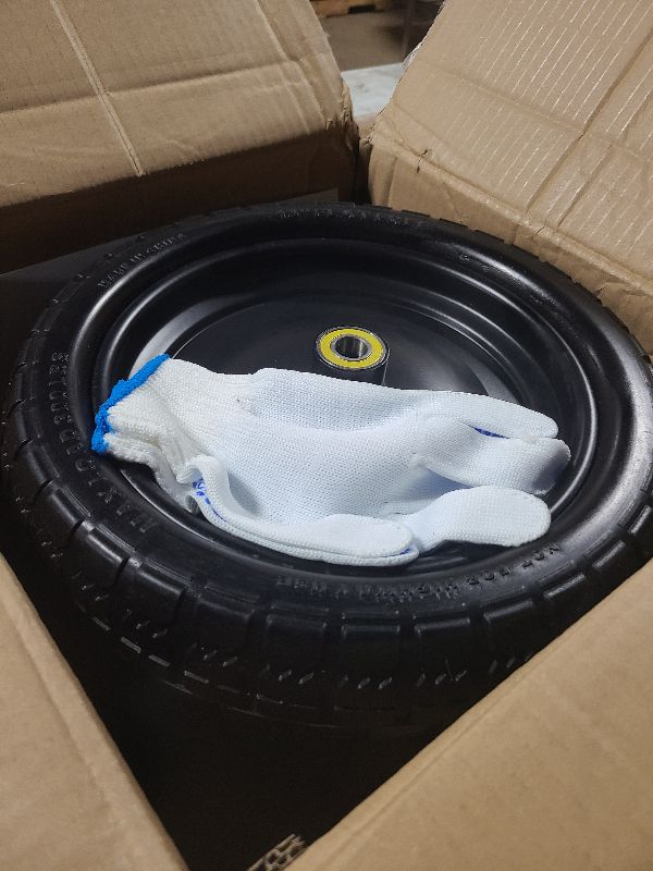 View 3 of 13"Garden Cart Tire Replacement for 13" Flat-Free Tire and Wheel with 5/8" Axle Borehole, 2.1" Offset Hub, 3.15" Wide Tires Used for Wheelbarrow Garden Cart and Trolleys, 4-Pack by Cenipar