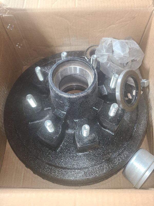 Photo 1 of 12"x 2" Trailer Brake Drum Kit 8 on 6.5" Replacement for 7000LBS Axle Hub Heavy Duty 8 Bolt Trailer Brake Hub Drum Assembly with 1/2"-20 Stud 25580, 14125A Drums 008-219-04-22004K