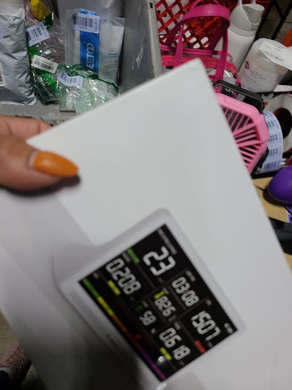 Photo 1 of 16 in 1 Air Quality Monitor Indoor 7" Large Display 9 AQI+7 Alerts, CO2 Monitor Air Quality Tester for CO2, TVOC, PM2.5 PM1.0 PM10, HCHO Temperature Humidity AQI & Time Air Quality Meter for Home