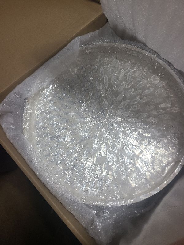 View 3 of 12.5" Lazy Susan for Table Top – Mother of Pearl Spinning Turntable Serving Tray, Marble Lazy Susan Organizer for Dining Table Centerpiece, Kitchen Island Decor, Bathroom Counter, Outdoor Use (White)