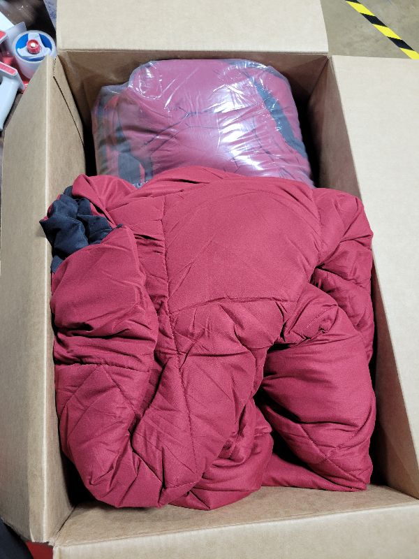 Photo 1 of 132x120 Alaskan King Comforter, Extra Large King Size Comforter Oversized, All Season Soft Lightweight Quilt Down Alternative Duvet Insert with 8 Corner Tabs, Black&Red