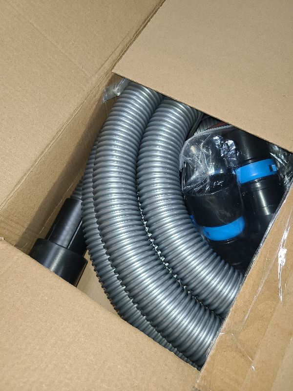 Photo 1 of 16 FT Shop Vac Hose Extension Kit, Dust Collection Hose Kit With 6 Adapters For Home Shop Vacuums System, Compatible With Major Household Vacuum Cleaner Brands, Silver Gray Vacuum Hose