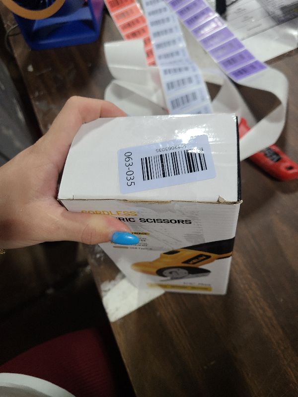 Photo 1 of 2026 New 3000mAh Cardboard Box Cutter with 2 Titanium Blades, Cordless Electric Scissors with Safety Lock & LED Light, Storage Box, 300RPM, 4V, Cutter for Fabric Carpet Carton Plastic Leather Cloth
