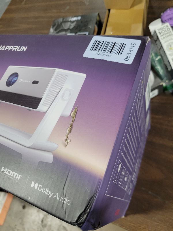 Photo 1 of 1500 ANSI Smart Projector, Portable Projector with WiFi and Bluetooth, HAPPRUN 4K Full HD Home Theater with 270° Stand, Dolby Sound, Built-in Apps,Compatible with Phone & PC, Indoor & Outdoor Use