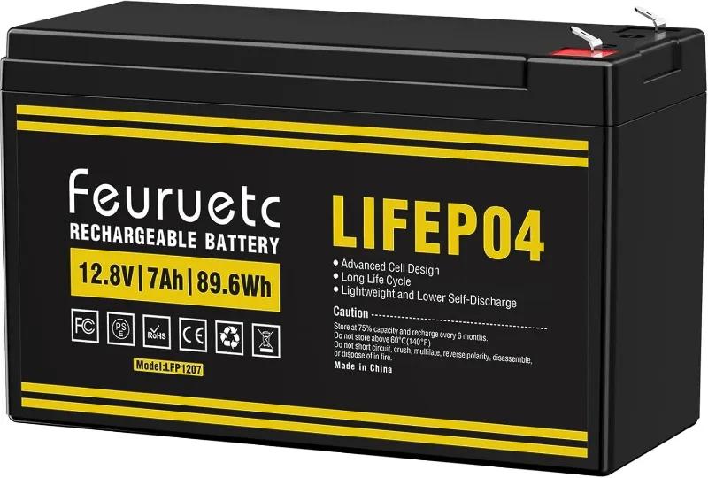Photo 1 of 12V 7Ah LiFePO4 Battery - Replacement Sealed Lead-Acid Batteries Built-in 7A BMS