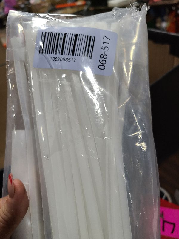 Photo 1 of 12 Inch Zip Cable Ties (100 Pieces), Self-Locking Premium Nylon Cable Wire Ties,Heavy Duty White, for Indoor and Outdoor by Boacua