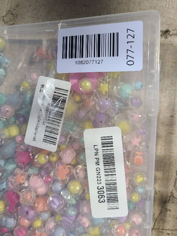 Photo 1 of 240Pec Acrylic Beads Inside Beads, Pastel Filled Beads for Jewelry Making, Bracelets, DIY Crafts, Assorted Shapes