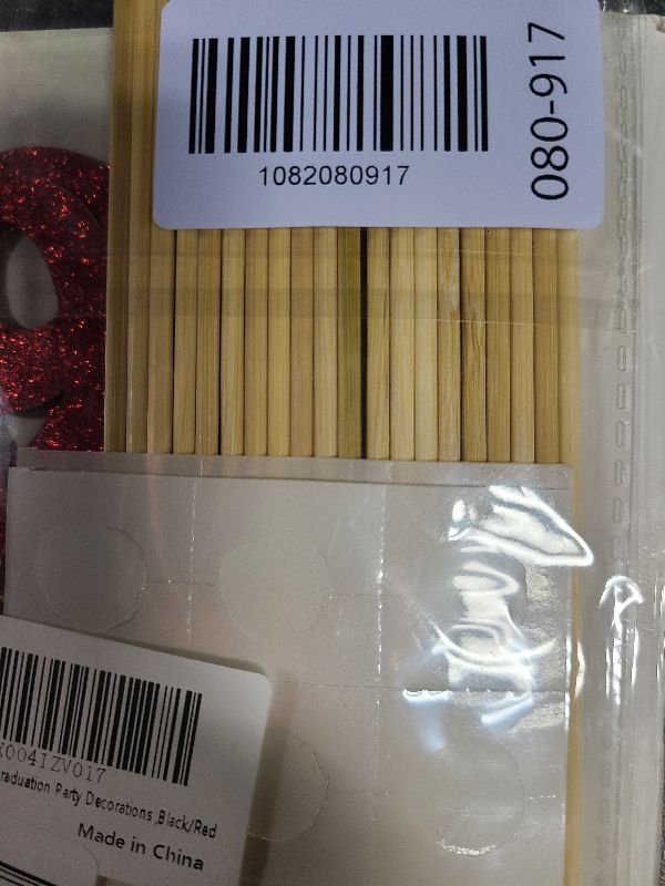 Photo 1 of 20 PCS Graduation Decorations Class of 2026, Black and Red Double-Sided Centerpieces, Grad Cap Sticks, Table Toppers, Graduation Party Decorations