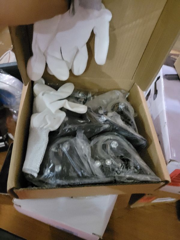 Photo 1 of 2 Inch Caster Wheels, Casters Set of 4 Heavy Duty with Brake, Swivel Industrial Plate Casters 600Lbs, No Noise Wheels for Furniture, Cart(Bonus of 2 Hardware Kits & Gloves)