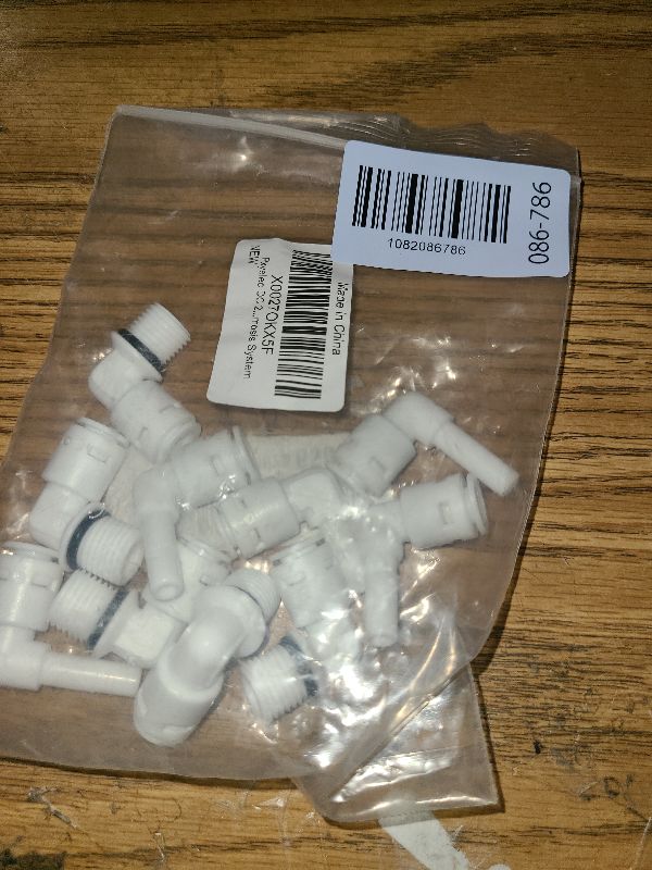 Photo 1 of 1/2" Male Thread Elbow x 3/8" PE Hose OD Push-In Quick-Connect Fitting for RO Reverse Osmosis Water Filter Plastic Joint, Beverage Dispenser & Water Filtration/Purification Systems (5PCS)