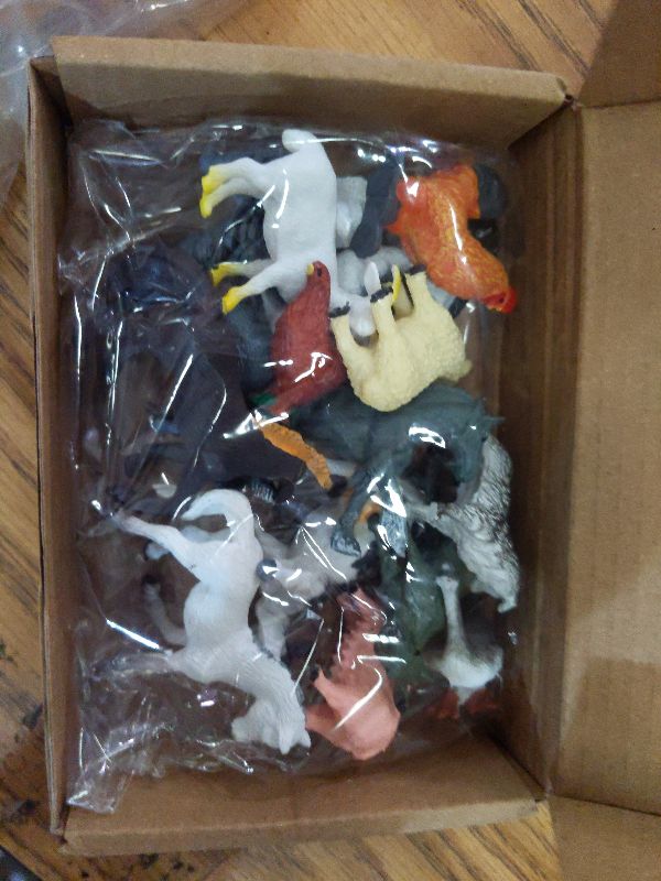 Photo 1 of 15 Pcs Mini Figures Toys Realistic Farm Animal Figurines, Plastic Learning Educational Playset Animal Themed Party Supplies Cake Topper Ornaments for Easter Egg Birthday Christmas