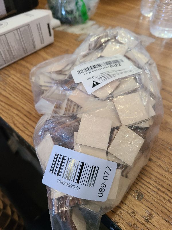 Photo 1 of 1 Inch 480 Pcs Wood Square Tiles Unfinished Wooden Cutouts Unpainted Wood Pieces for DIY Crafts