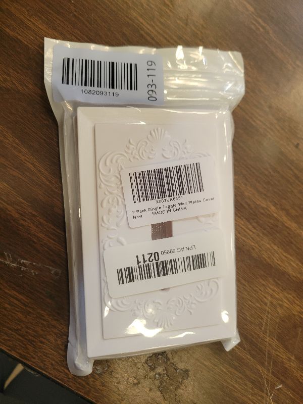 Photo 1 of 2 Pack Light Switch Cover Plate, Toggle Modern Decorative Outlet Covers Wall Plates, Petal Relief Design Classic Style Pure White (Mid-Size Single Toggle)