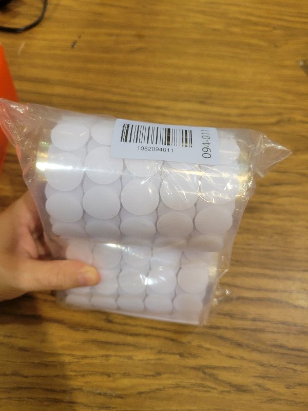 Photo 1 of 1000pcs Loop Side Adhesive Tapes Sticky Back Dots, 3/4" Diameter, White