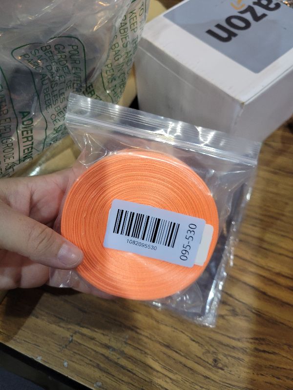 Photo 1 of 1 Inch Orange Satin Ribbon 50 Yards Single Face Polyester