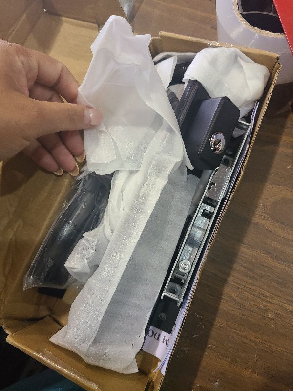 Photo 1 of 10" Arch Keyed MPL Hinged Patio Door Active Handleset Trim Compatible with Ashland, Marvin, Milgard & Jeld-Wen French Doors, 3-5/8" Handle PZ, 7-1/4" H.C., Non-Handed, Matte Black