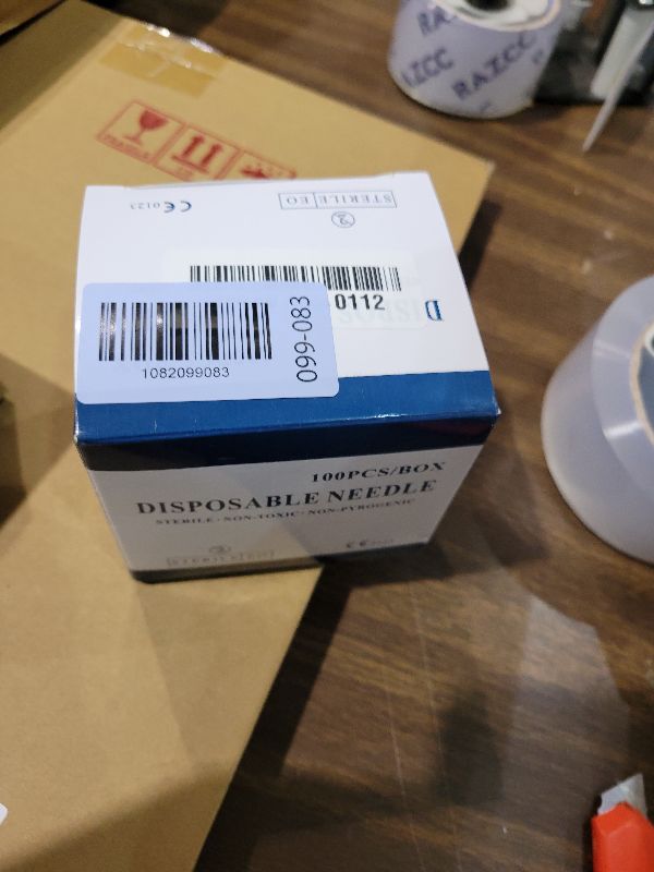 Photo 1 of 100 Pack 30 Gauge Needle 1/2 Inch, Lab Supplies Dispensing Syringe Needle Individual Sealed Package