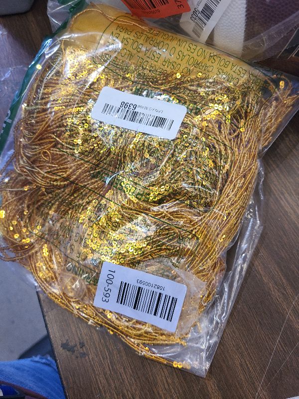 Photo 1 of 10 Yards Sparkly Sequined Tassel Ribbon Sequins Fringe Trim Spangle Paillette Lace Fabric for Upholstery Sewing Curtain Pillow Home Decor Party Dress Stage Costume Embellishment (Golden Yellow)