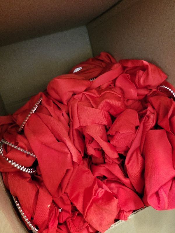 Photo 1 of 150 Pack Spandex Stretch Chair Sashes Bows, Elastic Stretch Chair Cover Bands Ties with Buckle Slider for Wedding Party Ceremony Reception Event Banquet Decoration (Red)