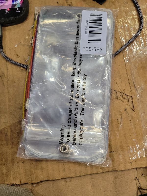 Photo 1 of 10 Pack Clear Plastic Luggage Bag Tag Holder Badge Label Tag Holder with 10 Pack Luggage Loops Straps for Office Business Travel Supplies
