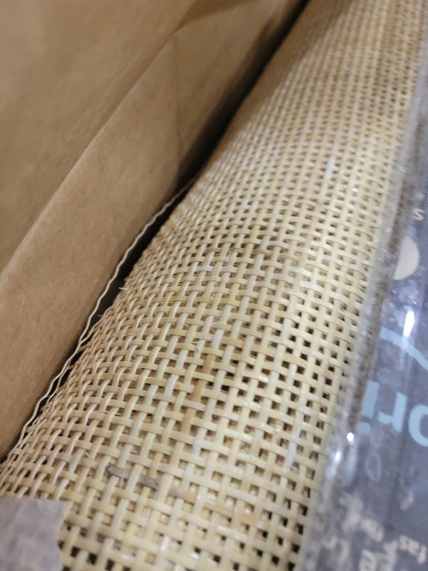 Photo 1 of 24" x 119" Extra Long Natural Rattan Webbing Roll, Cane Fabric by The Yard for Large DIY Projects, Furniture Repair, Chair Seats, Cabinet Doors & Home Decor