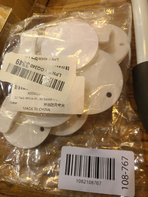 Photo 1 of 12 Pack White Shower Curtain Clips – Self Adhesive Showers Curtains Weights for Home Inside Windproof and Water Splash Proof