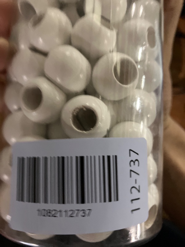 Photo 1 of 155pcs 20MM Large White Wooden Beads for Craft Making(Hole10mm)