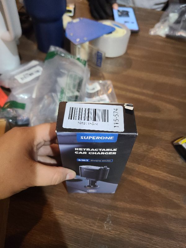 Photo 1 of [Upgraded] SUPERONE Retractable Car Charger 4 in 1, Fast Car Phone Charger with Cord 2.6ft, USB C and Apple Car Adapter, Compatible with iPhone 17 16 15/15 Pro Max/14/13/12/11, Galaxy, Pixel
