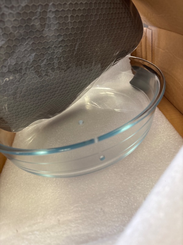 Photo 1 of 2 in 1, Glass Microwave Splatter Cover for Food & Microwave Place Mat, Plate Splatter Guard Lid with Easy Grip Silicone Handle Knob, Borosilicate Glass with Vent Hole, Food Grade, No Plastic, 10in
