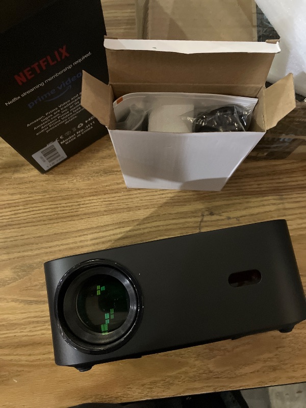 Photo 1 of 1500 ANSI lumens built-in streaming app full HD smart projector, HAPPRUN 4K projector, supports Wi-Fi and Bluetooth, Dolby audio, 300-inch large screen, suitable for home, outdoor, and indoor viewing