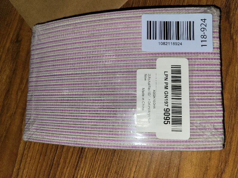Photo 1 of 25 Pcs Nail Files 100/150 Grit Double Sided Washable Emery Board for Acrylic Nails Gel Natural Nails
