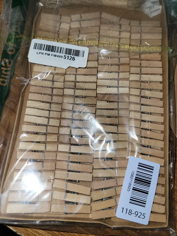 Photo 1 of 1.35 Inch Mini ClothesPins for Photo?100 Pcs? with 32 Feet Jute Twine?Mini Clothes Pins for Crafts,Wooden Small Clothes Pins for Pictures,Tiny Decorative Clothespins for Baby Shower(Natural Color)