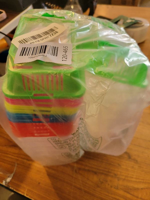 Photo 1 of 12Pcs Plastic Reptile Terrariums Carrier Cage, Tarantula Enclosure Snake Breeding Box Hatching Container Transparent Fish Tank Turtle Aquarium with Random Color Lid for Shrimp, S(5.9" x 3.5" x 4.3")