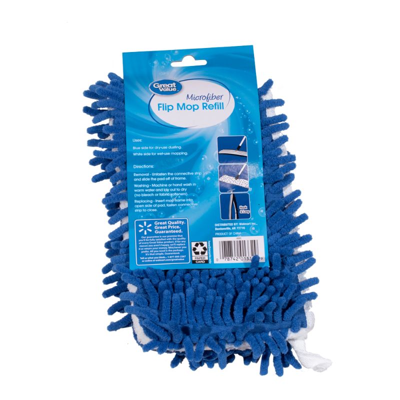 Photo 1 of Great Value Microfiber Super Absorbent Dust Flip Mop Refill 18 in 1ct