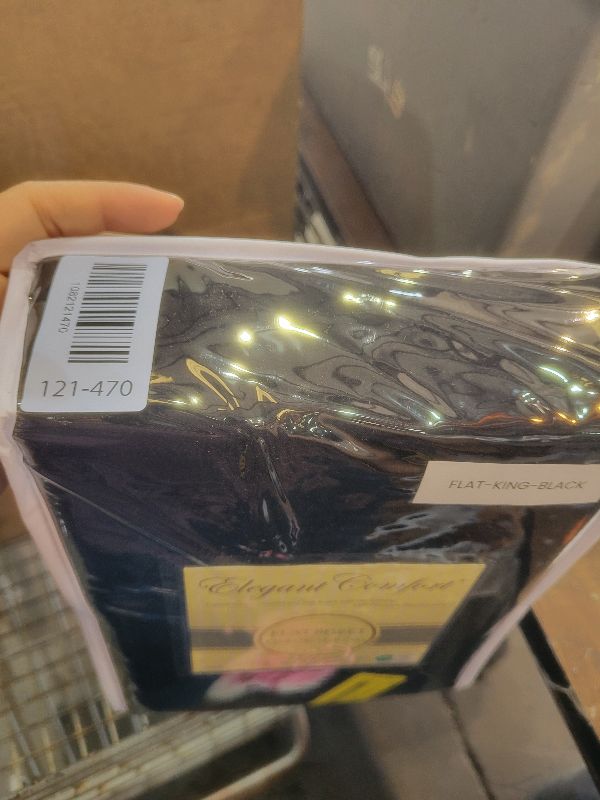 Photo 1 of 1500 Series Hospitality Flat Sheet 1-Piece Flat Sheet, Soft Top Sheet, 1 Piece King, Black