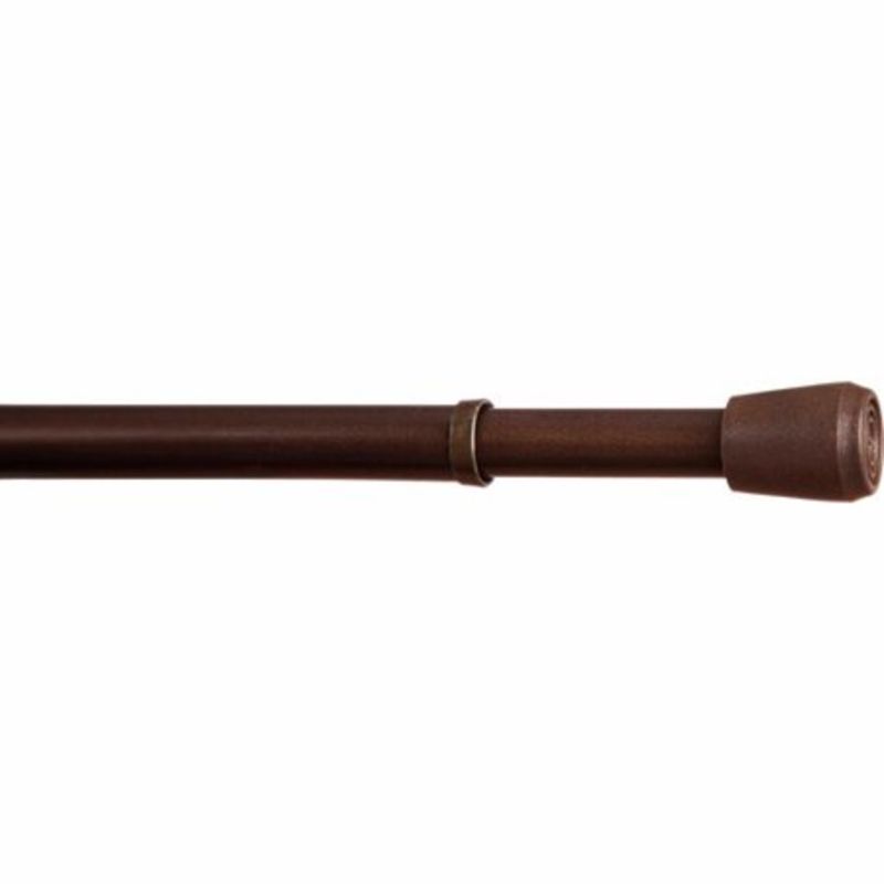 Photo 1 of Mainstays 7/16 Chocolate Adjustable Spring Tension Curtain Rod 18-28