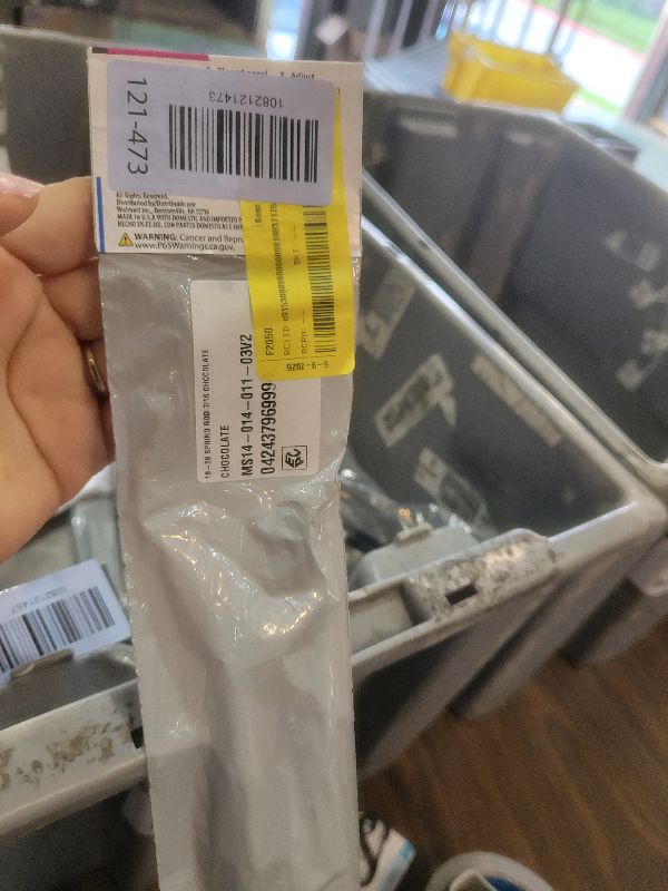 Photo 1 of Mainstays 7/16 Chocolate Adjustable Spring Tension Curtain Rod 18-28