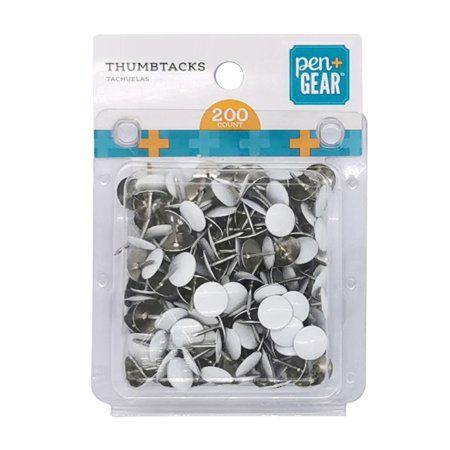 Photo 1 of Pen + Gear White Steel Precision Crafted ThumbTack Thumbtacks 200 Count Pins & Tacks