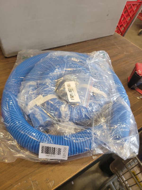 Photo 1 of 1.5" x 59" Pool Hoses for Above Ground Pools – 2-Pack Pool Pump Replacement Hose with 8 Clamps, Compatible with Intex, Coleman, Summer Waves Pool Pumps & Filters (Blue 2pcs-1.5“)