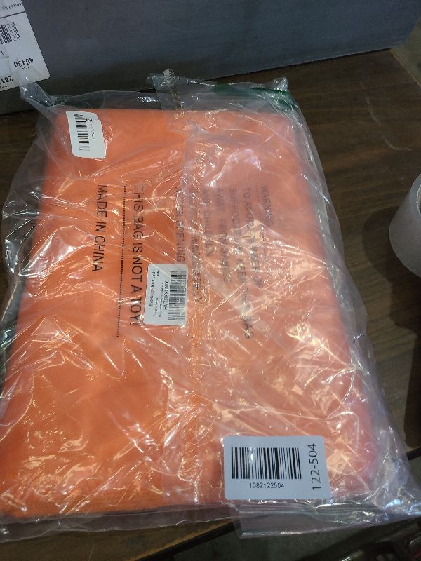 Photo 1 of 10 Pack Satin Table Runner 12 x 108 Inch Long Orange Smooth Silk Fabric Table Runner for Birthday Parties Wedding Banquets Decorations.